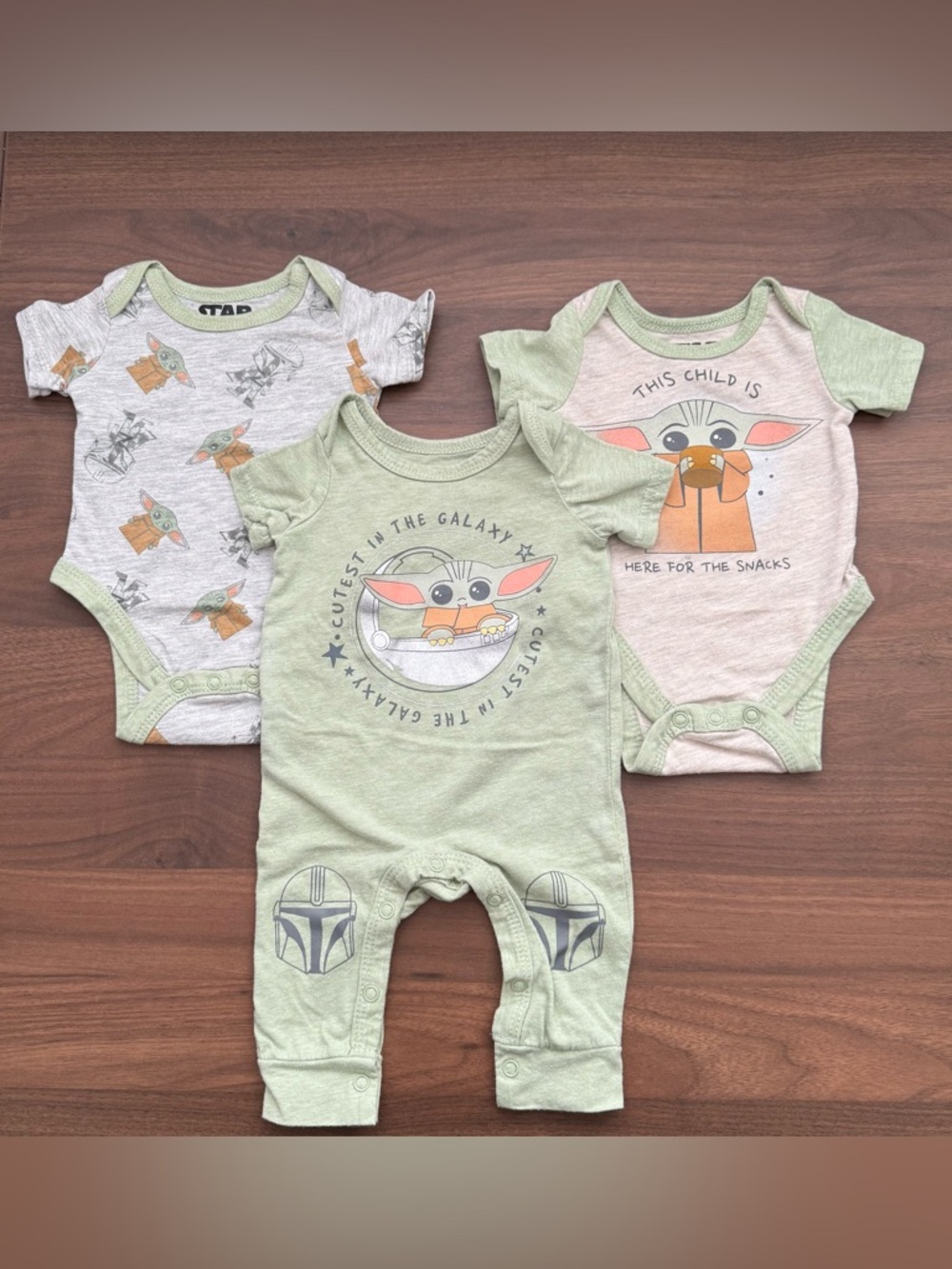 Star Wars Baby Yoda One-Piece Set - Green The Child Print